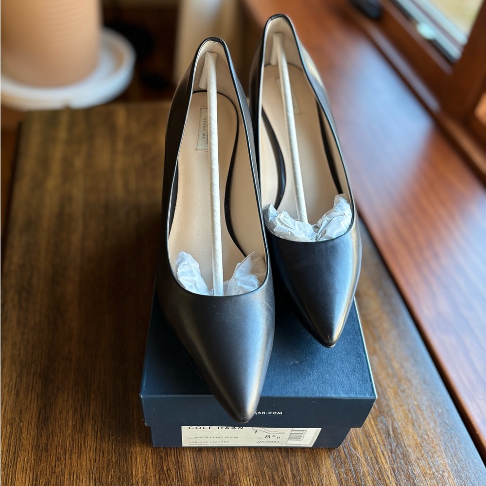 Cole Haan Black Stiletto Heels Classic Design